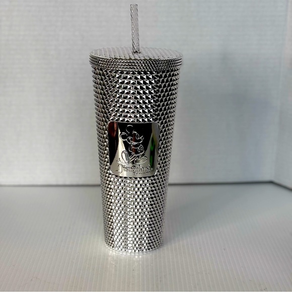 Disneyland Resort Starbucks Mickey Mouse  Tumbler with Straw  Silver 2021 - Picture 1 of 9